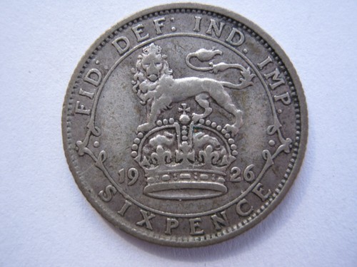 1926 george silver sixpence - 1926, v