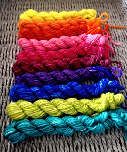 Hand dyed mini skeins x - mini,