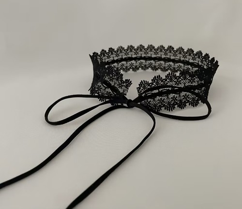 Black lace choker necklace - choker, –