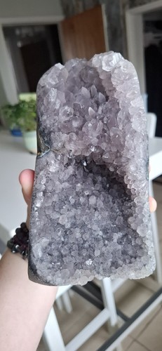 Amethyst geode cut base druze - geode,