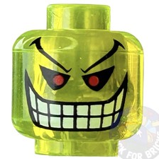 LEGO Batman I Joker Bomb Minifigure HEAD Part Neon Yellow 7782 7888 Genuine New