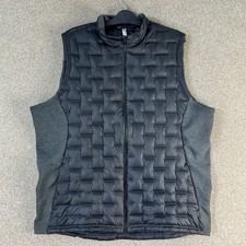 Adidas Mens 2XL Frostguard Down Gilet Black Grey Golf Vest Warm Winter