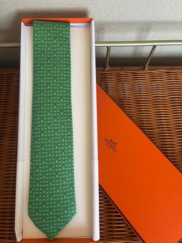 Hermes tie green color - hermes,