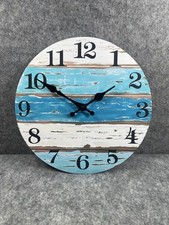 Fabulous Blue 30cm Wall Clock (Nautical Theme), Beach, Surf, Holiday, Bathroom