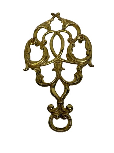 Vtg ornate cast solid brass - cast,