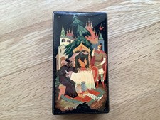  RUSSIAN LACQUER WOODEN BOX  -  "The Magical Squirrel" 1970s