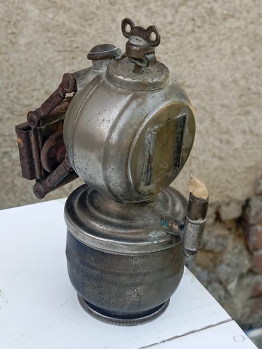 Old acetylene bicycle lamp - old,