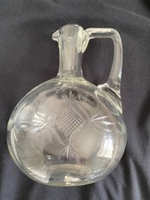Victorian Cut Glass Claret Jug Hand Cut Faceted Polished Pontil