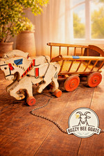 VINTAGE WOODEN HORSE PULL TOY