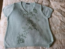 Dash Mint Green Short Sleeved Motif Knit Top Jumper Layer 20 