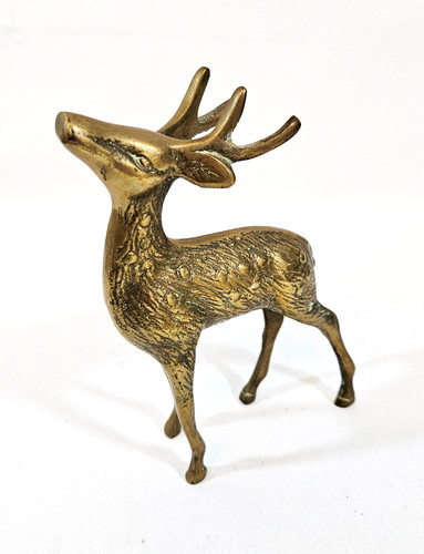 Vintage brass stag ornament - vintage, stag,