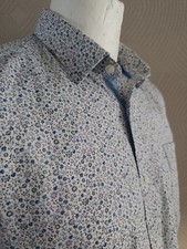Jeff Banks London Men's Floral Print Shirt, Casual Short Sleeve, Size Medium