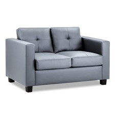 SOFAINSTORE Jerome Faux Leather 2 Seater Sofa – Grey | Modern Minimalist Design