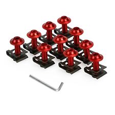 Motorcycle Aluminum Fairing Screen M6x20mm Screw Bolts Clips kit Red QTY 10 T9