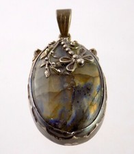 Shankari Sterling Silver and Labradorite Dragonfly Pendant 925 Artisan Signed