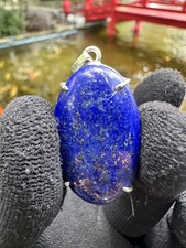 Lapis Lazuli Sterling Silver Pendant Genuine Afghan Gemstone Necklace Ethical