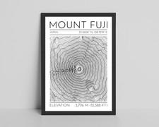 Mount Fuji Contour Map Glossy