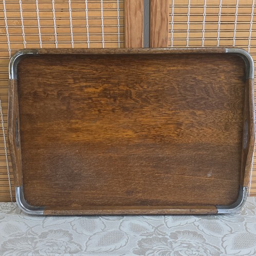 Oak tea tray - mid, century