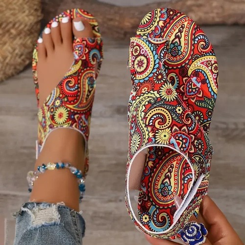 Women boho print flat - boho,