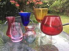 Vintage Art Glass Collector's Bundle Job Lot Vase vases goblets as pictured