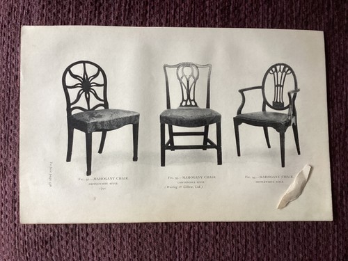 Antique 1915 print - 1915, mahogany