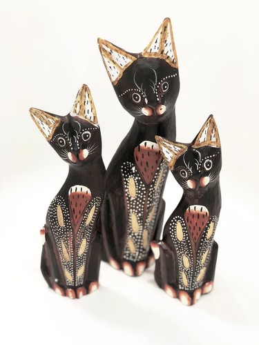 Carved wooden cat - carved,