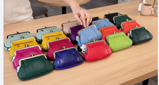 Soft Leather Coin Purse Clip