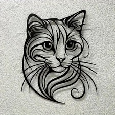 Cat Metal Wall Art Sculpture