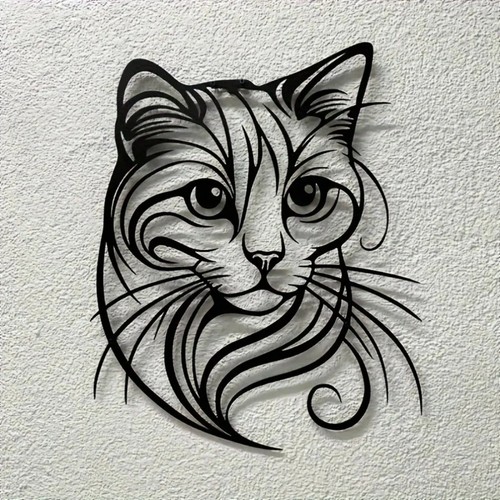 Cat metal wall art - cat,