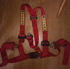 BRITAX RACE HARNESS SEAT BELT RED MINI COOPER MK11 ESCORT 1275GT RALLY MG MK1 2