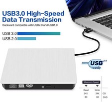 External DVD CD ROM Disc Drive Laptop PC USB Drive Player Slim for PC Laptop New