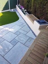 Silver grey riven sandstone