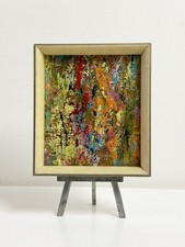 Abstract Original Vintage Artwork Modernist Paint Splattered Oil Canvas Painting
