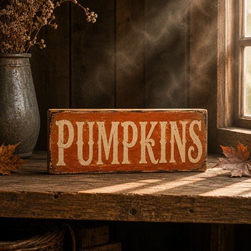 Pumpkin sign autumn décor - pumpkin,