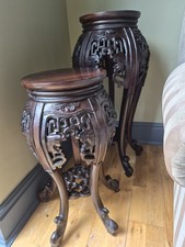 Pair Antique Chinese Carved