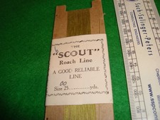 Vintage fishing "Scout" Roach Line & card. Size 00 old fishing tackle