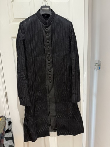 Mens groom sherwani black - black, rrp