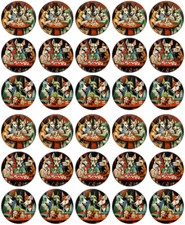 Dogs Playing Cards Cupcake Toppers Edible Icing Wafer Decor Bday Party Pet Funny