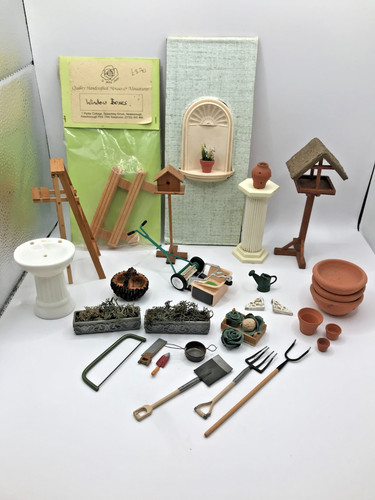 Dolls house miniature garden - dolls,