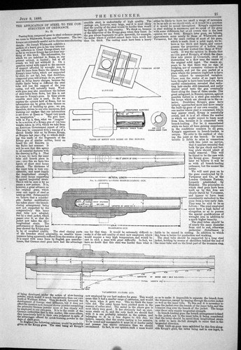 Antique print 1880 krupp - print, gun