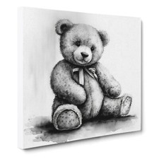 Teddy Bear Ink Wash Canvas Wall Art Print Framed Picture Home Decor Living Room