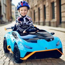 24V Children Ride on Car With Remote Lamborghini Huracan STO Drift Electric Blue