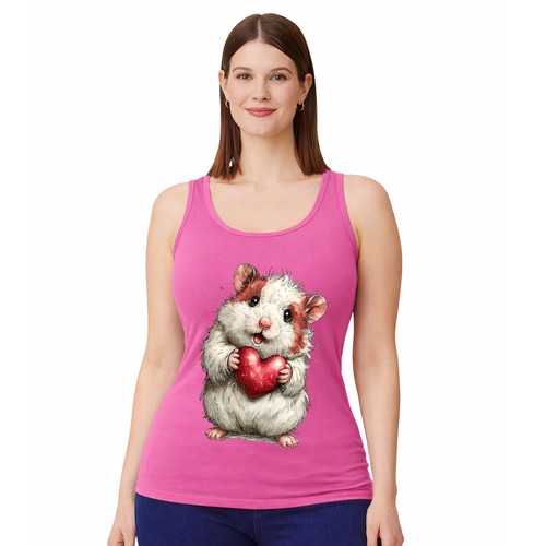 Hamster heart womens vest tank - heart,