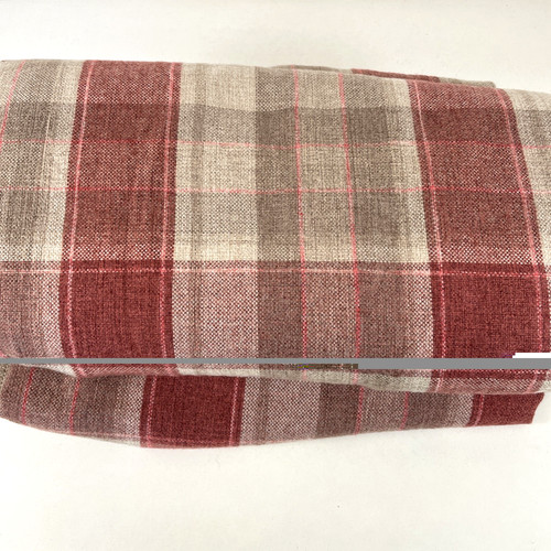 Red brown woven check - brown,
