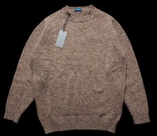 BNWT Malloch’s Wreay Shetland Wool Crew Neck Jumper Small Nutmeg Brown RRP £205