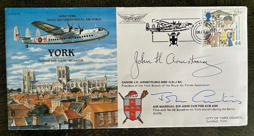 Raf cover avro york signed - raf,