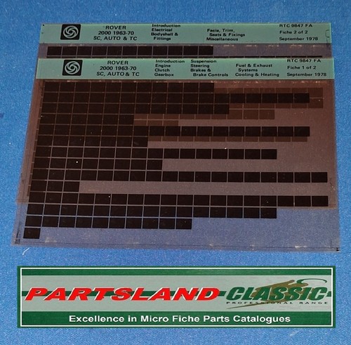 Rtc9847 parts microfiche slide - parts,