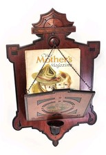 Vtg Victorian Walnut Eastlske Magazine Paper Fold Rack Solid Wood Primitive 