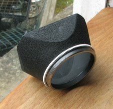 Ihagee  Exakta 49mm   screw in metal lens hood rectangular  with lock ring