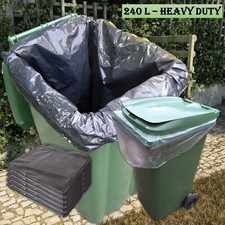 240L Bin Bags Black Heavy Duty